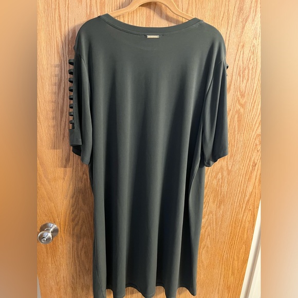 NWT Michael Kors Sleeveless Shift T Shirt Dress Basics Green Ivy 3X - Picture 2 of 9